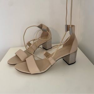Calvin Klein strappy metal heels guc sz 9